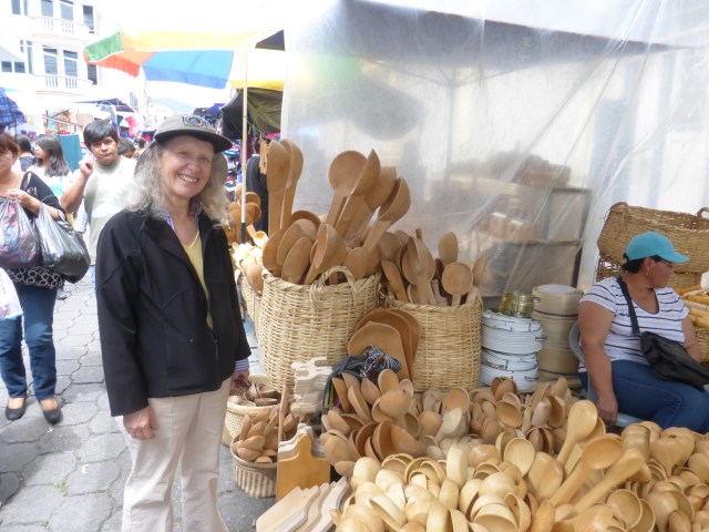 Otovalo market - spoons almost as tall as Jody